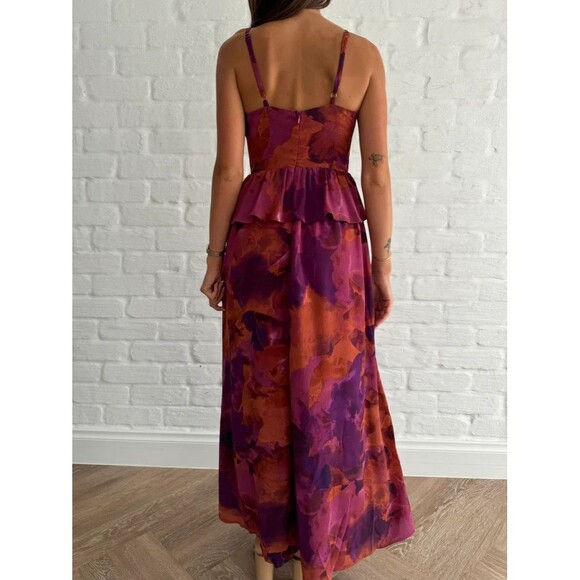 Saints & Secrets Women's Maxi Dress Ruffle adjustable strap Formal Evening Sz M - Picture 3 of 16